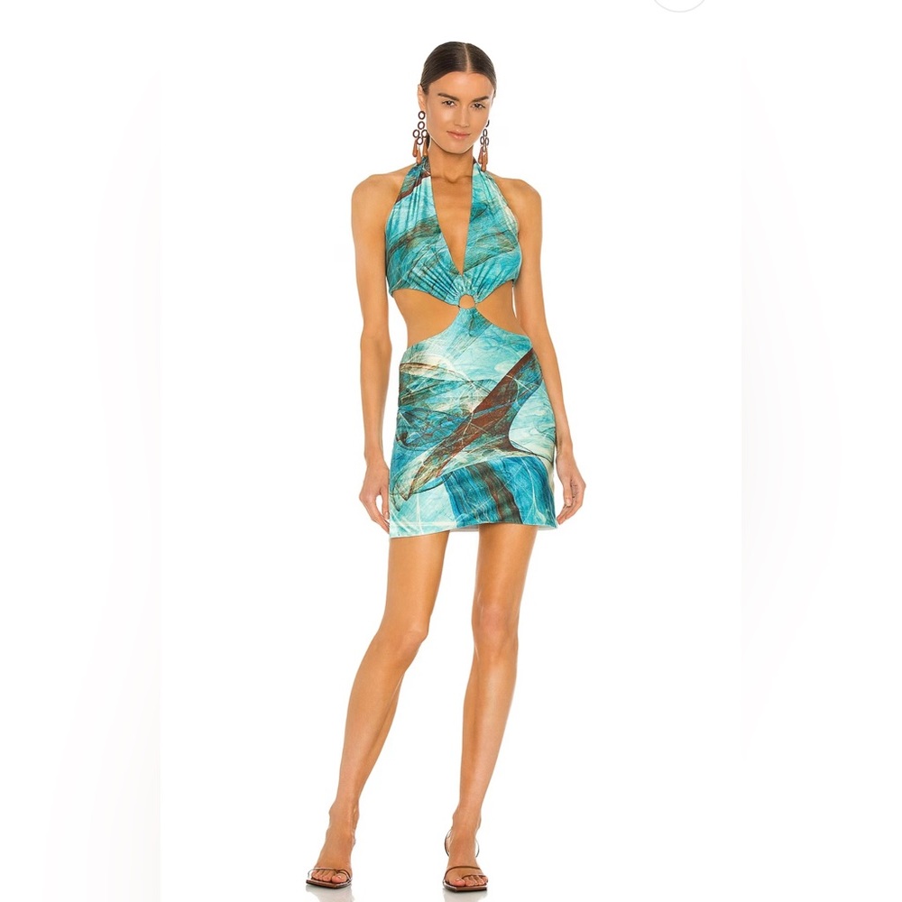 Farai London - Gaia Mini Dress in Ocean Blue